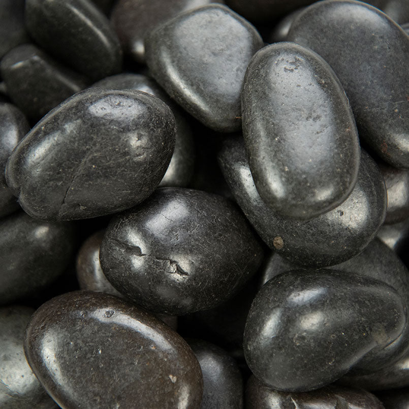 BLACK POLISHED PEBBLES POLISHED Hardscape - Medium 0.75 - 1.25 INCH