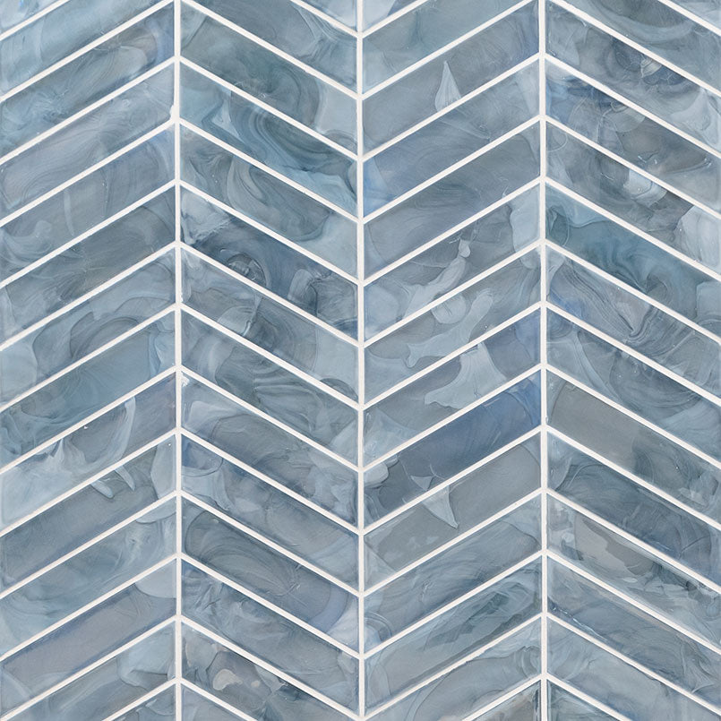 Blue Shimmer Tile Chevron