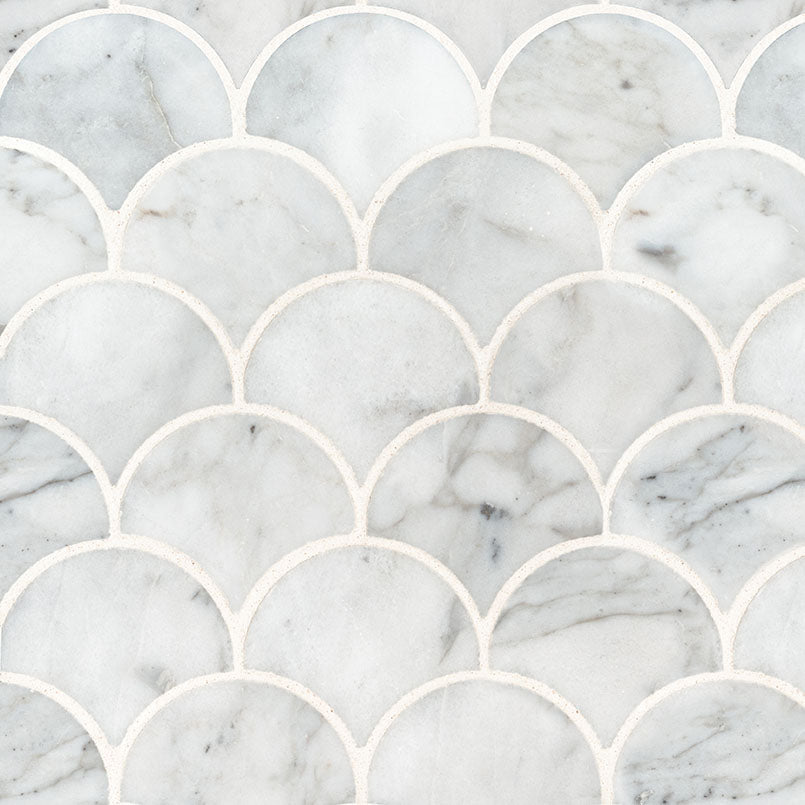 Calacatta Blanco Tile Calacatta Blanco Scallop 10mm Polished