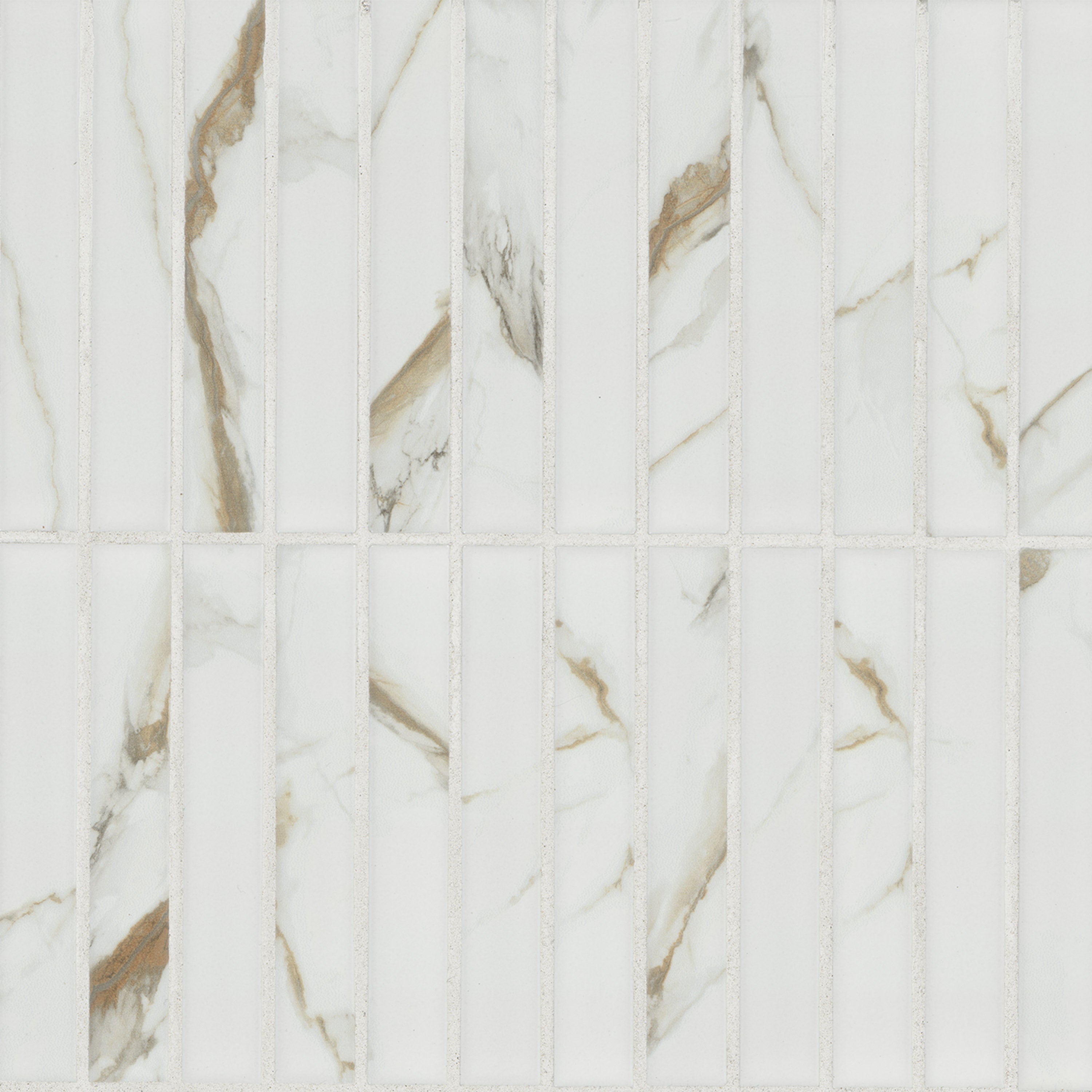 Calacatta Gold Matte 1x6 Stack Pattern