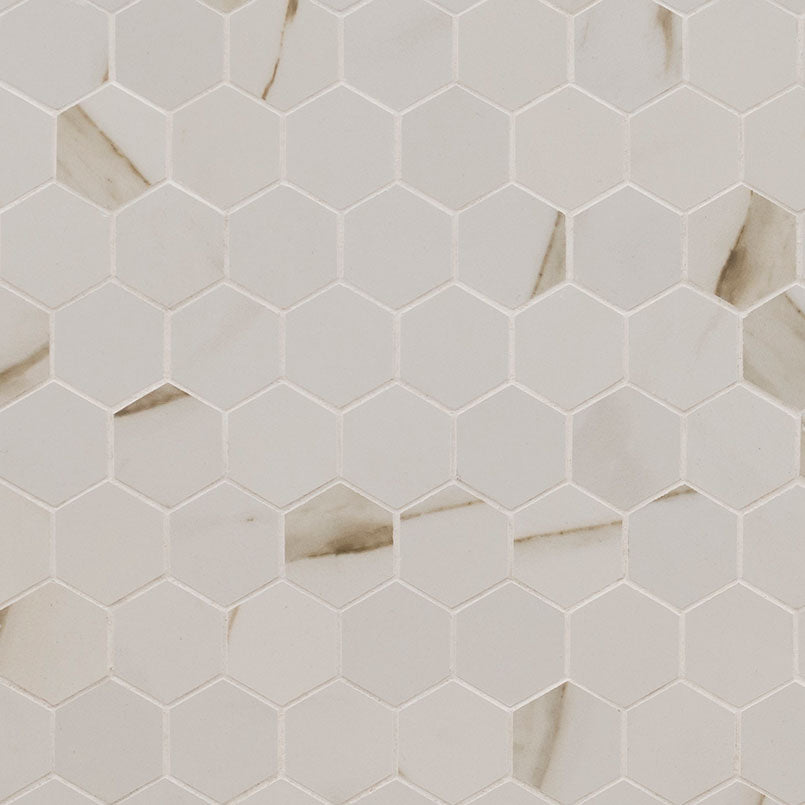 PIETRA CALACATTA 2X2 HEX MOSAIC MATTE