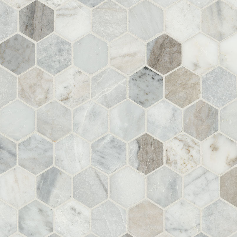 Capri Blue Tile 2" Hexagon