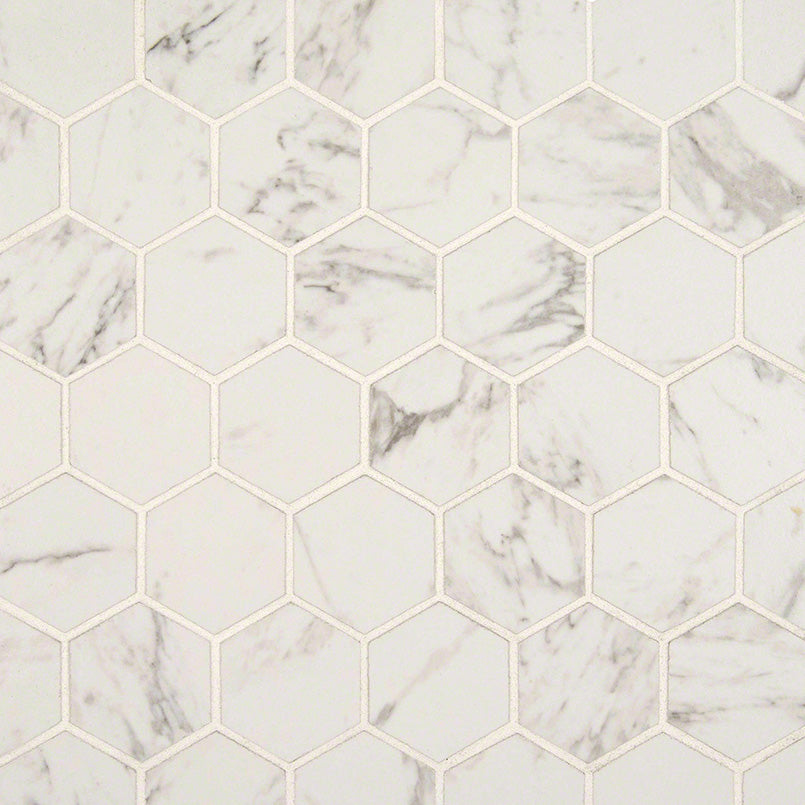 PIETRA CARRARA MATTE 2X2 HEXAGON MOSAIC