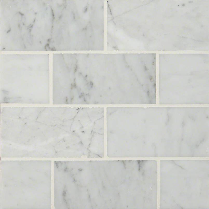 Carrara White Tile Polished 3 x 6