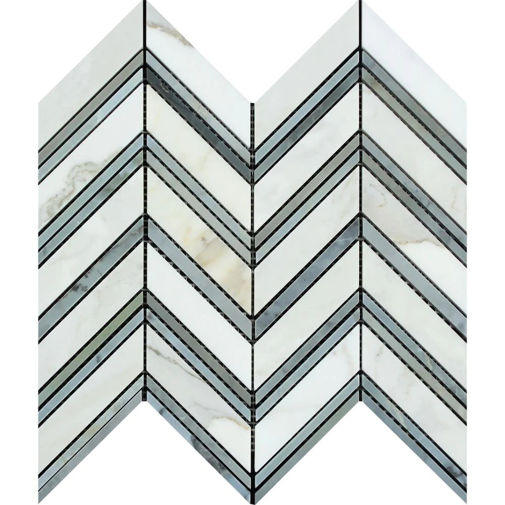 Nesttile Thassos White Bamboo Sticks Tiles.