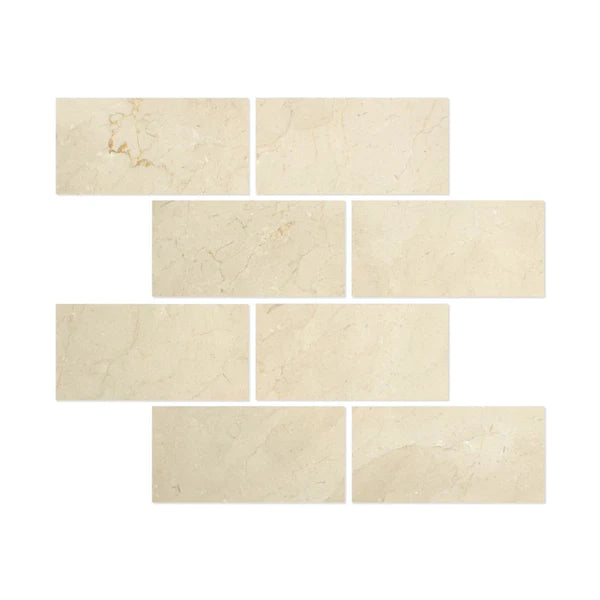 Tumbled Crema Marfil Marble.