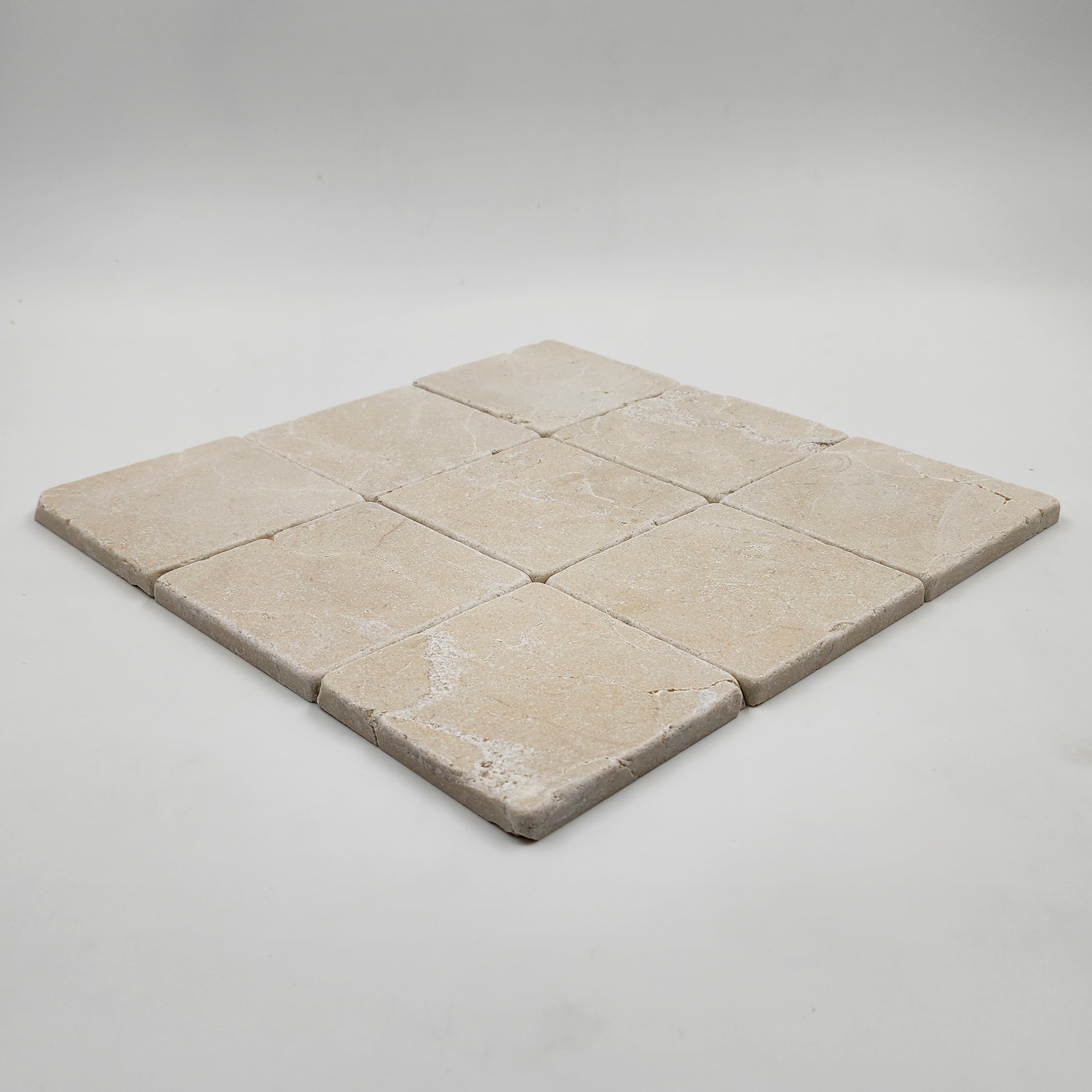 Crema Marfil 4x4 Tumbled Tile