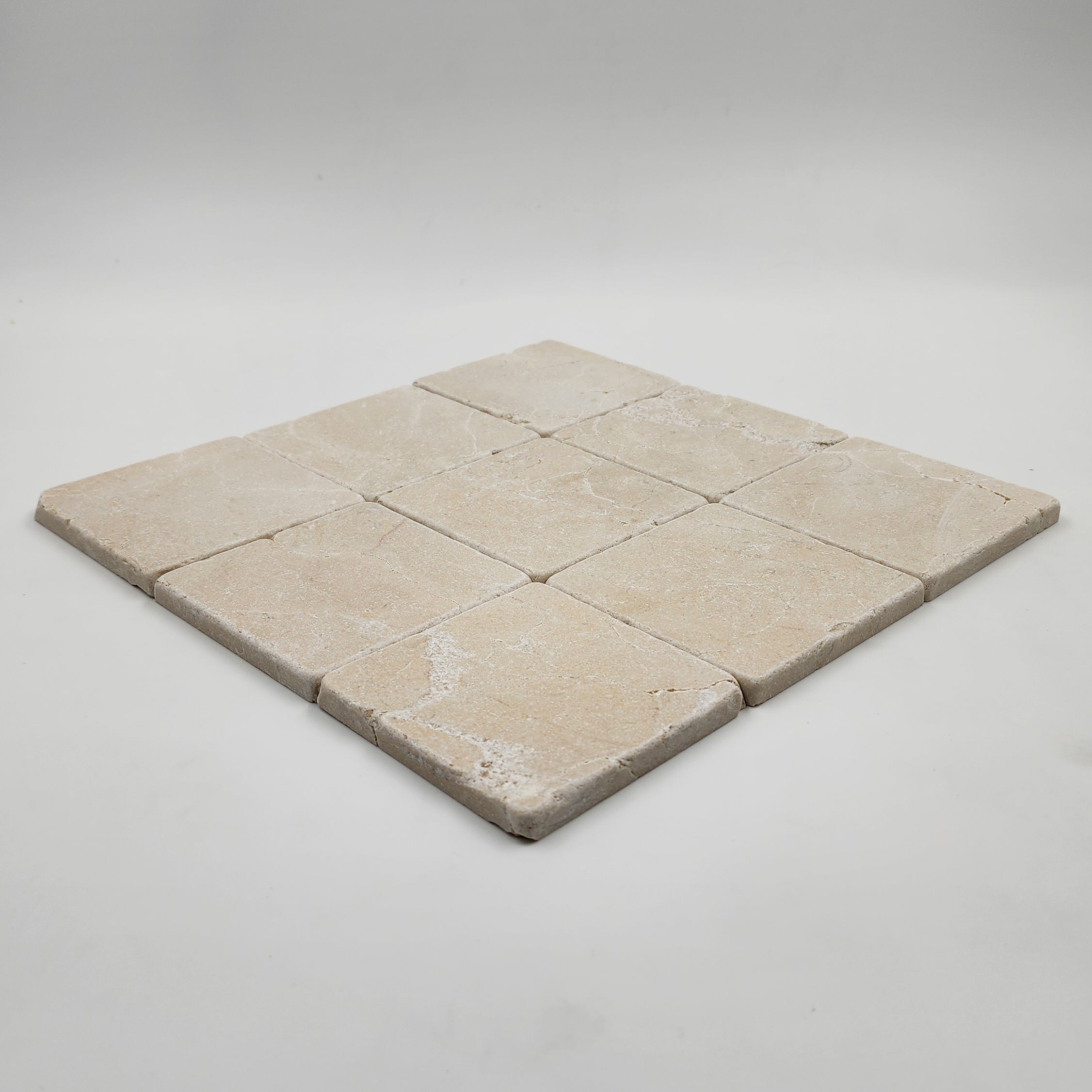 Crema Marfil Marble 4"x4" Tumbled Tile