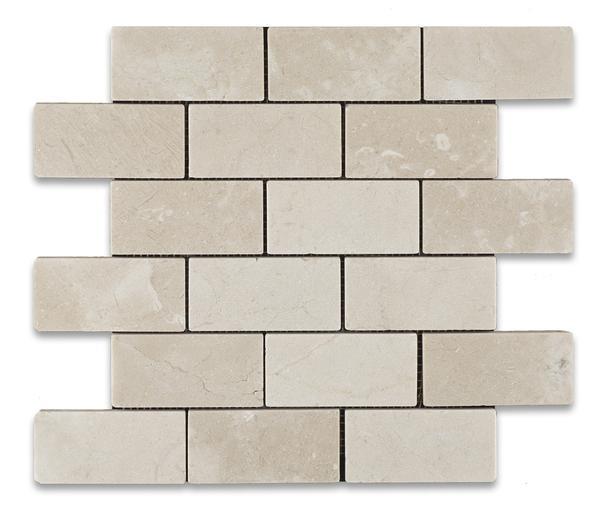 Crema Marfil Marble 1 x 4 and 2 x 4 Mosaic Tile
