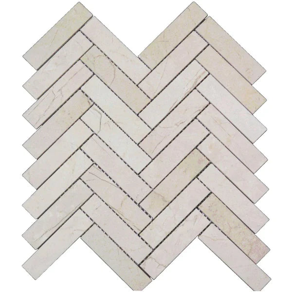 Crema Marfil Marble 1 x 4 and 2 x 4 Mosaic Tile