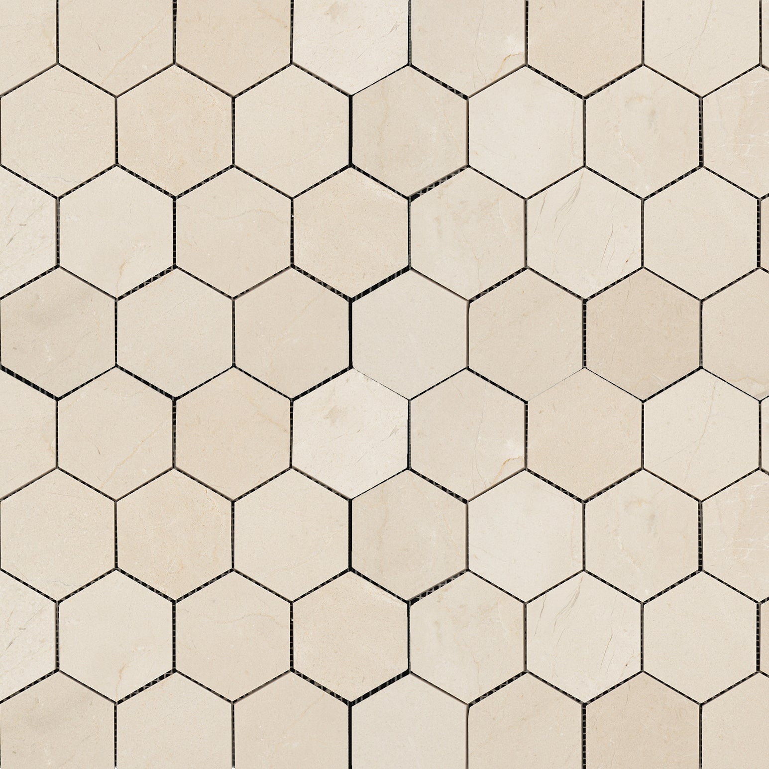 Crema Marfil Hexagon 3" Mosaic