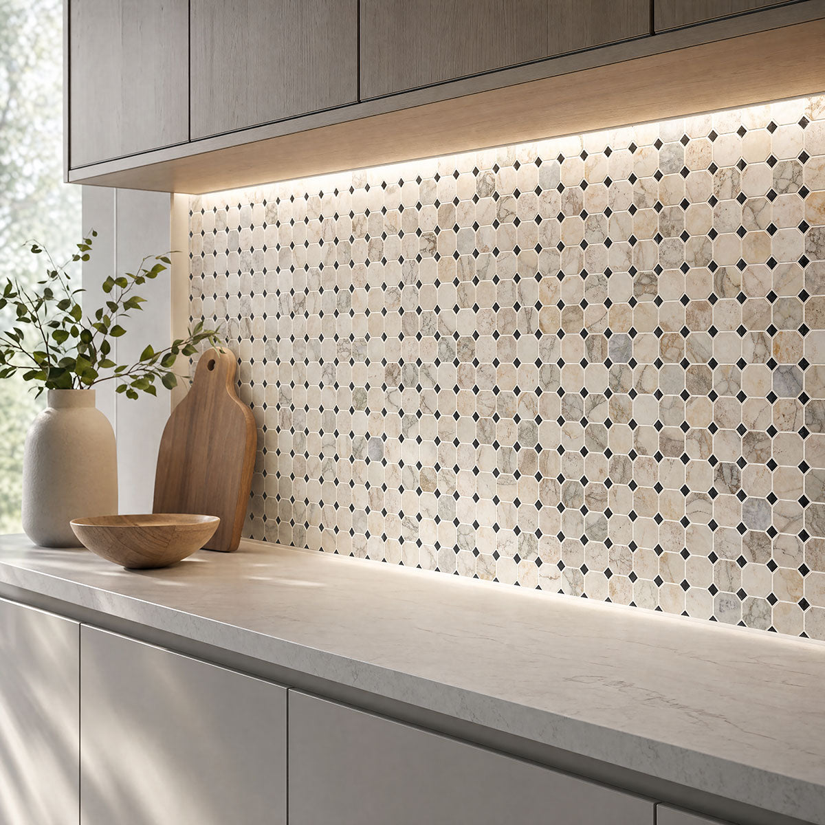 Octagon tile room scene