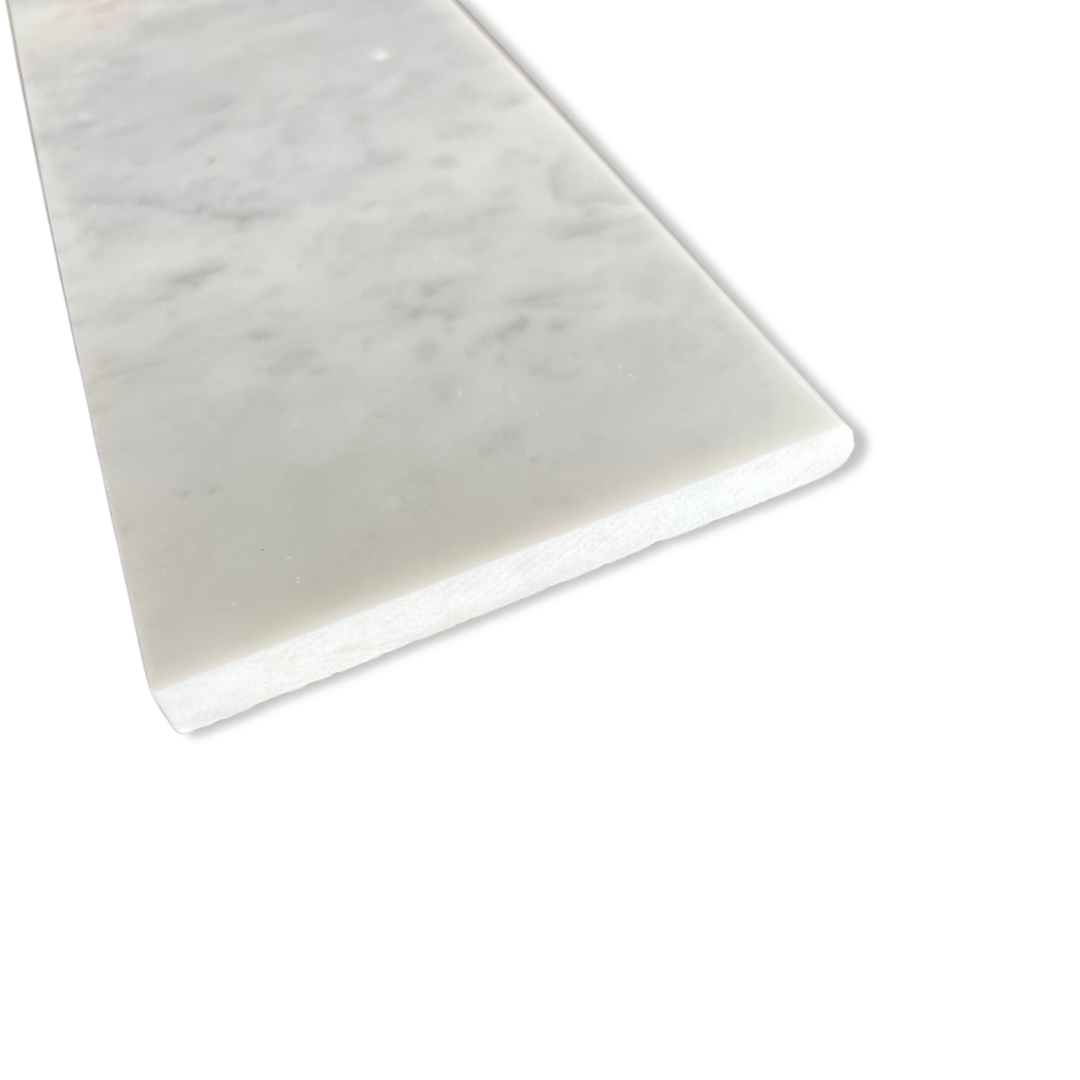 Carrara White Marble 4"x12" Bullnosed Tile