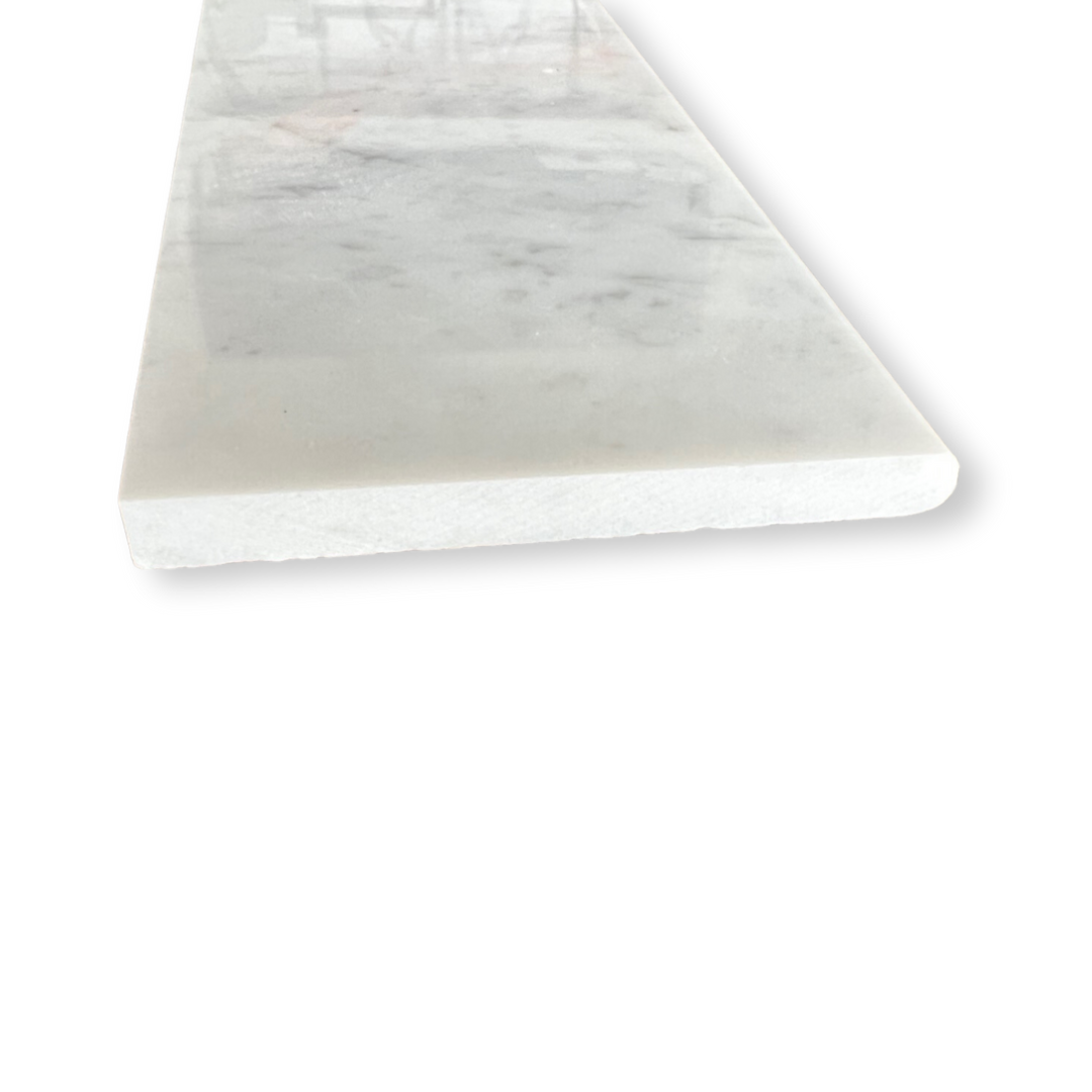 Carrara White Marble 4"x12" Bullnosed Tile