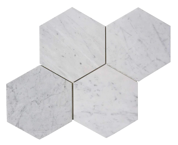 White Crystal Interior Decorative Hexagon Marble.