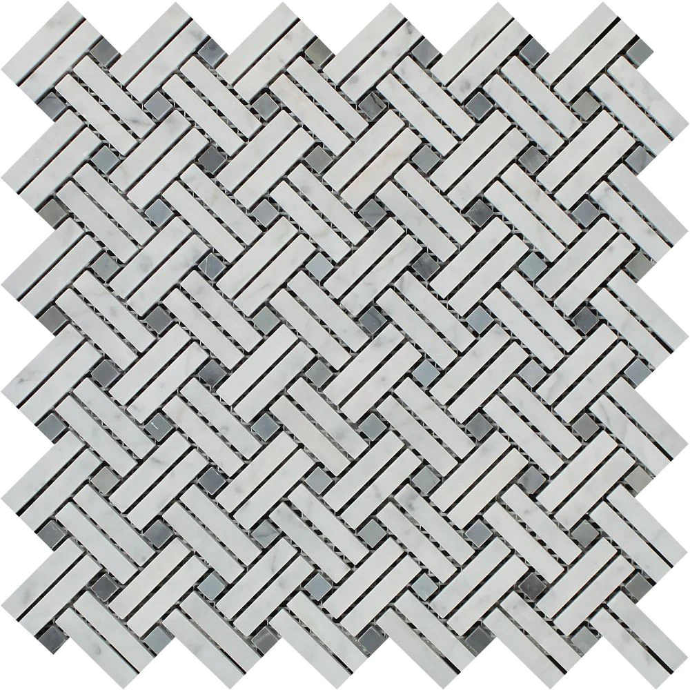 Nesttile Thassos White Bamboo Sticks Mosaic Tiles.