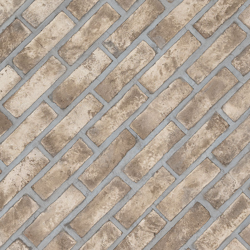 DOVERTON GRAY CLAY BRICK HERRINGBONE 2.25X7.5X0.5 NATURAL  - 2.25x10.75