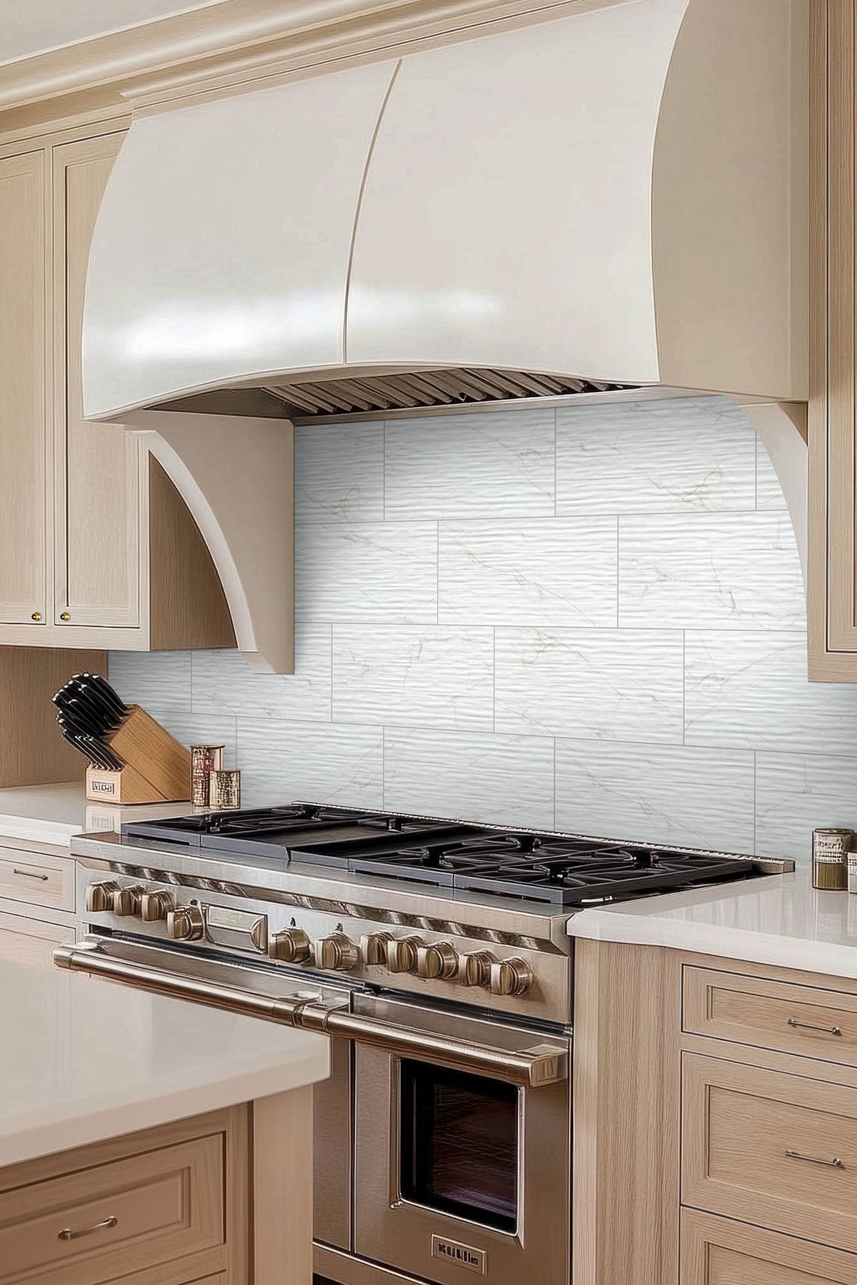 Dymo Calacatta White Stripe Glossy 12x24 Ceramic Wall Tiles