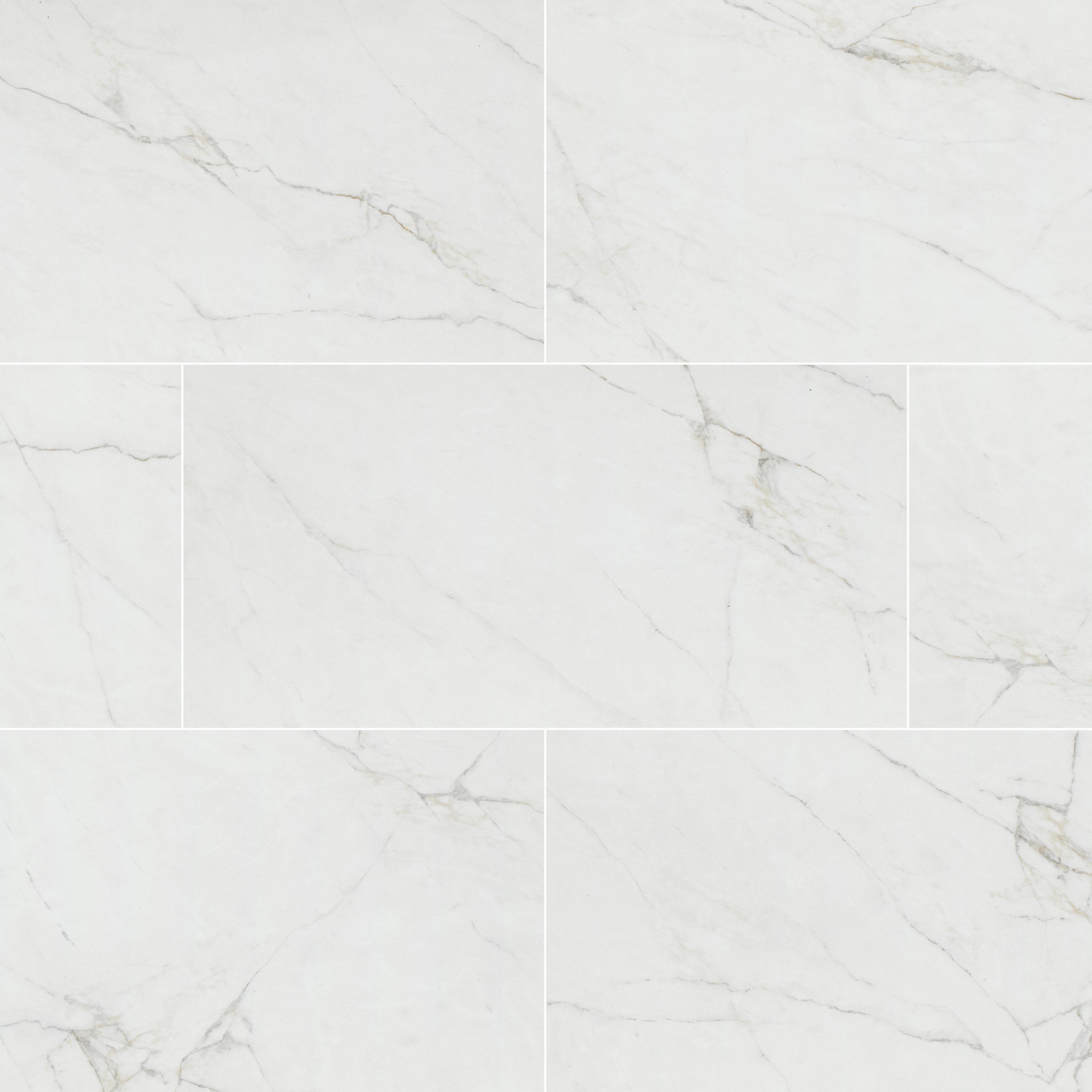 Dymo Calacatta White Glossy 12x24 Ceramic Kitchen Wall Tiles