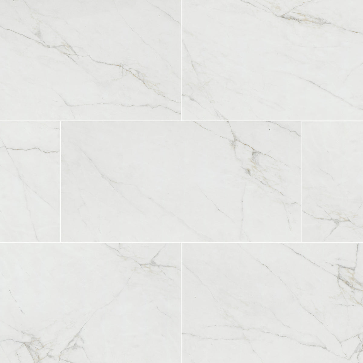 Dymo Calacatta Wavy White Glossy Ceramic Tile, 12 x 24