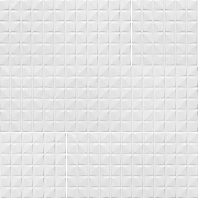 Dymo White Chex 12x36 Glossy Ceramic Tile For Shower Walls