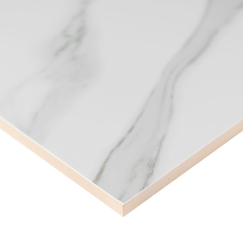 Dymo Statuary White 12x24 Glossy Ceramic Tiles For Backsplashes