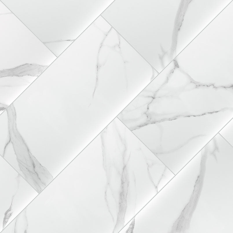 Dymo Statuary White 12x24 Glossy Ceramic Tiles For Backsplashes