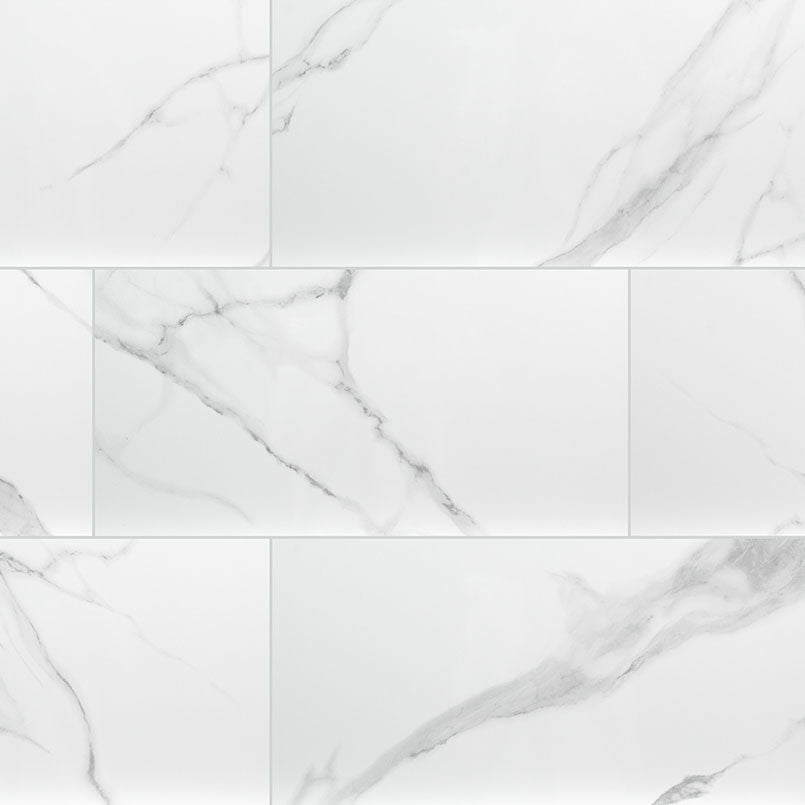 Dymo Statuary White 12x24 Glossy Ceramic Tiles For Backsplashes