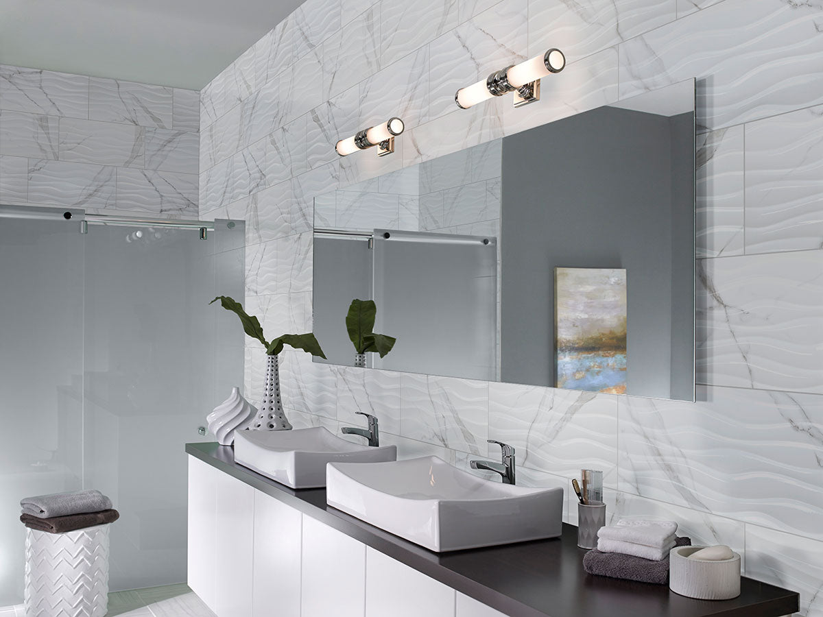 Dymo Statuary White Wavy 12x24 Glossy Ceramic Wall Tiles
