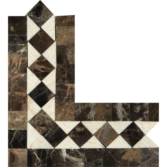 Crema Marfil Classic Diamond Mosaic Tiles.