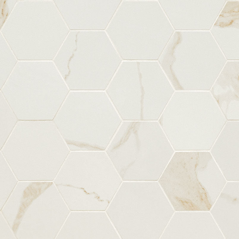 Eden Calacatta Hexagon Tile Matte 3 x 3