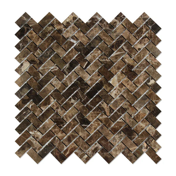 Emperador Dark Marble Mini Mosaic Tile