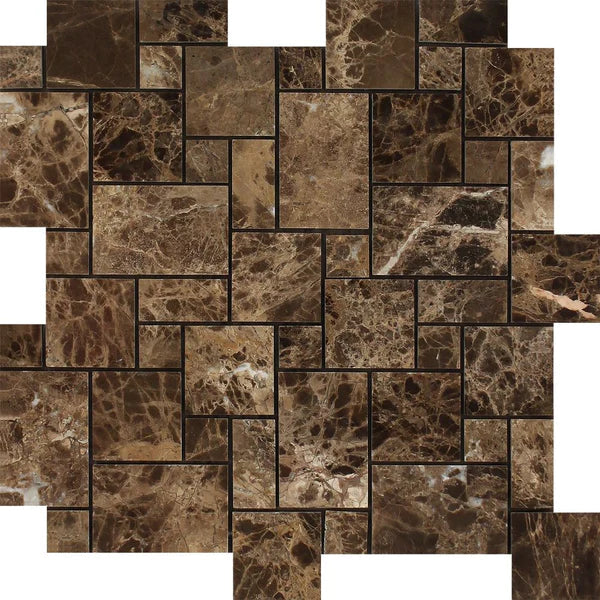 Emperador Dark Marble Mini Mosaic Tile
