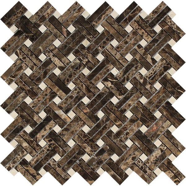 Emperador Dark Marble Mosaic Tiles.