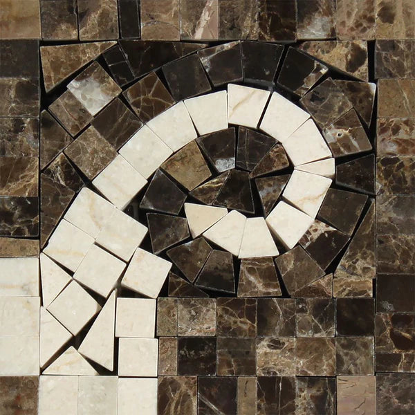 Emperador Dark Marble Wave Polished Border Corner