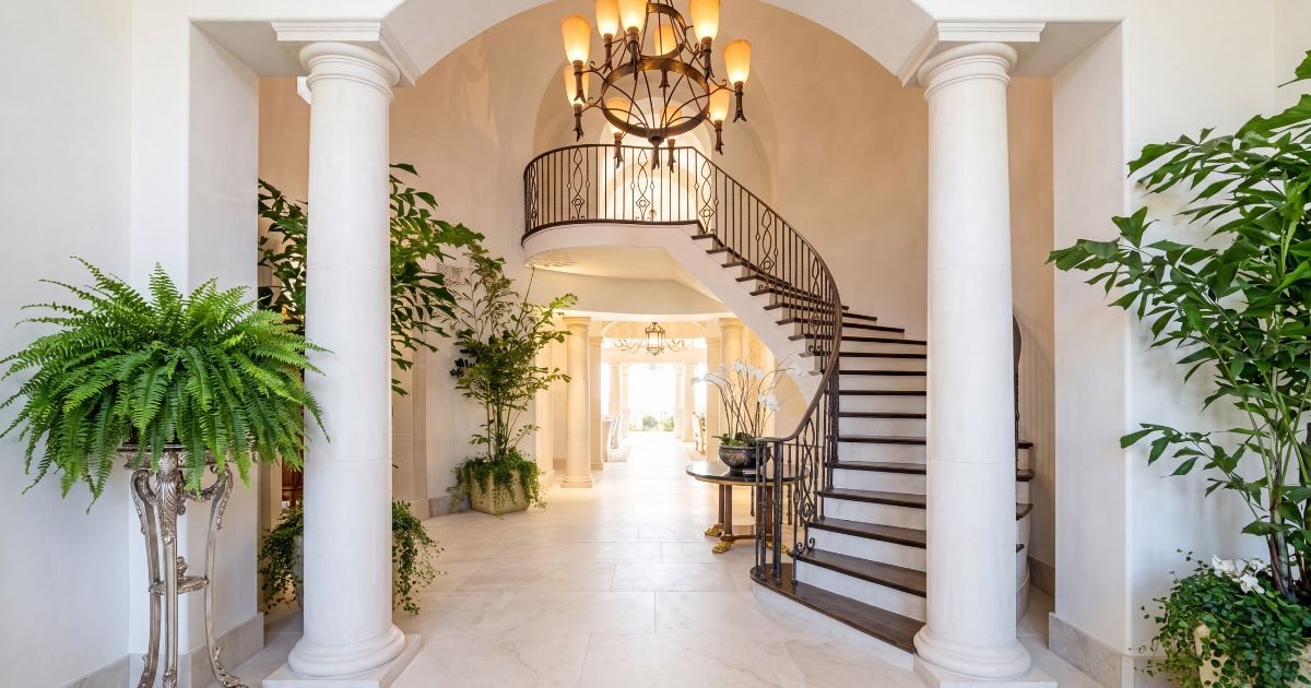 Entryway tile idea: Waystone Light 24 x 48 - large format entryway tile ideas in a styled entryway
