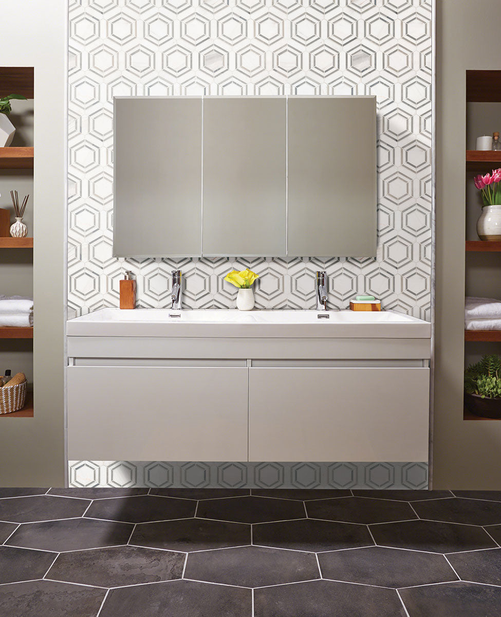 Georama Grigio Polished Marble Tile - Mosaicenter Backsplash Tile