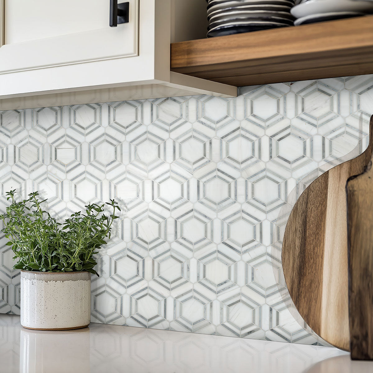 Georama Grigio Polished Marble Tile - Mosaicenter Backsplash Tile