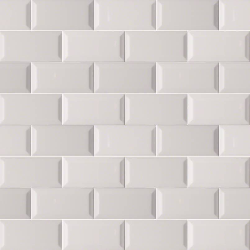 GRAY GLOSSY INVERTED BEVELED TILE Glossy  - 3x6