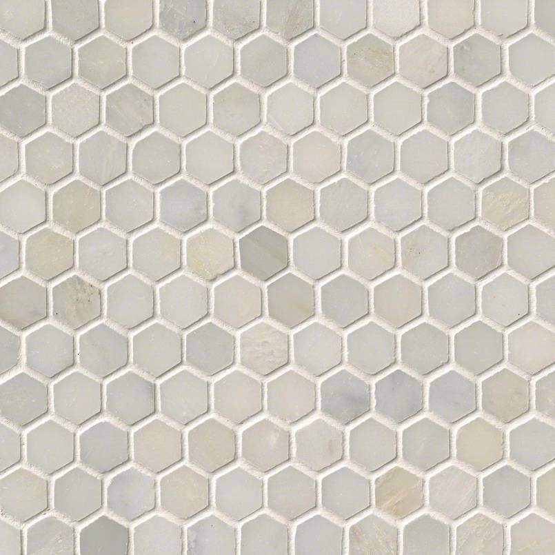 Greecian White Tile 1" Hexagon