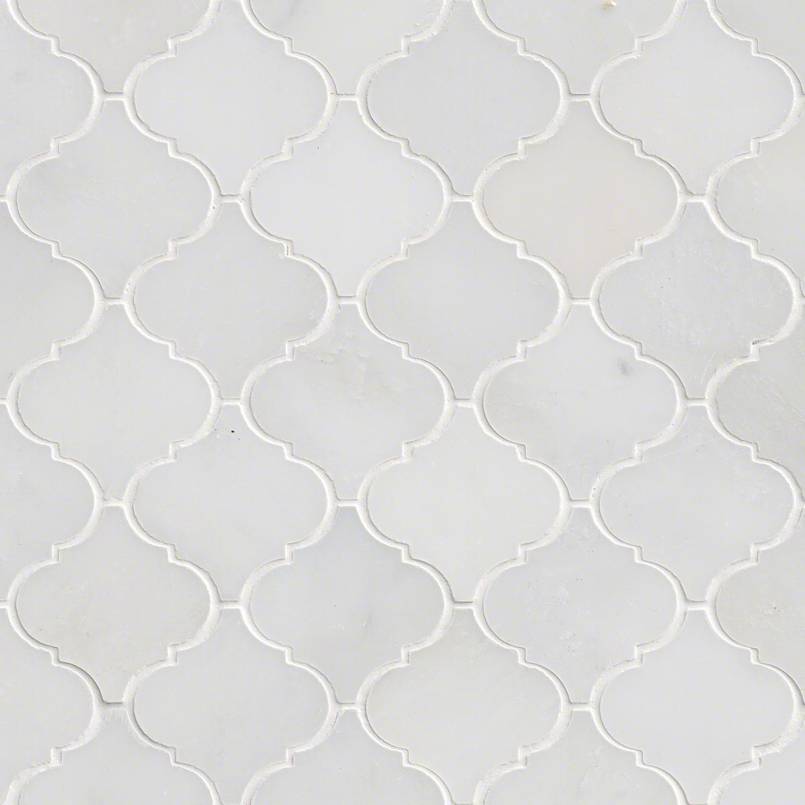 Greecian White Tile Arabesque