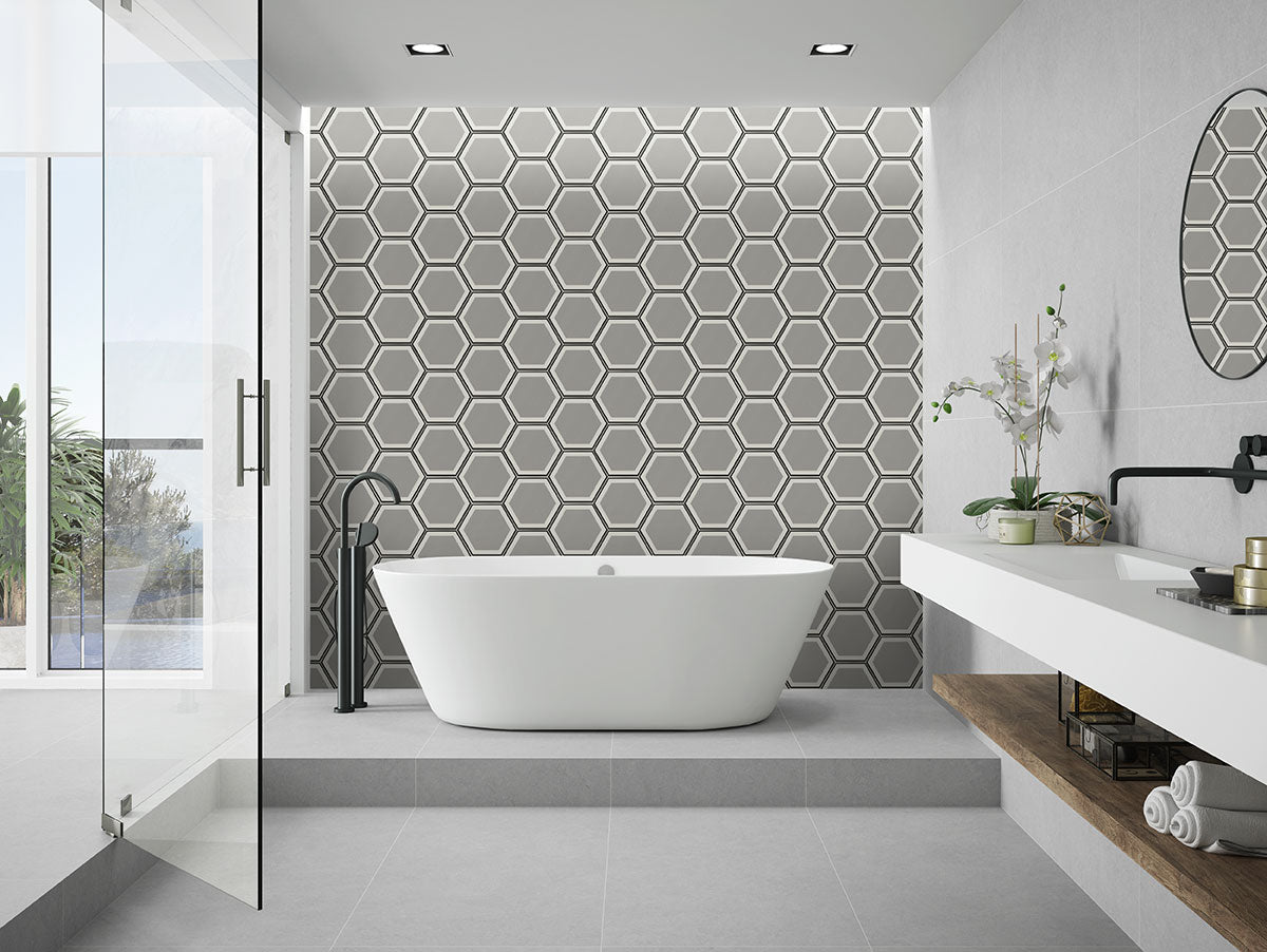 Hexagon tile room scene