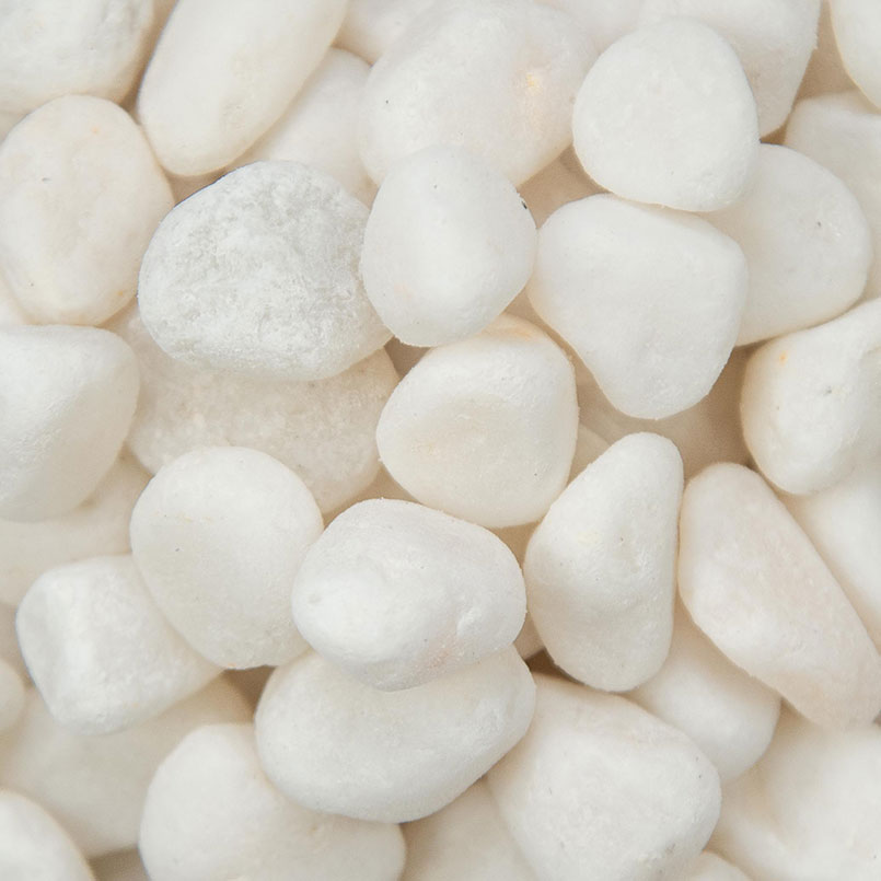 Himalaya White Natural Marble Pebbles, Large 1-2 in