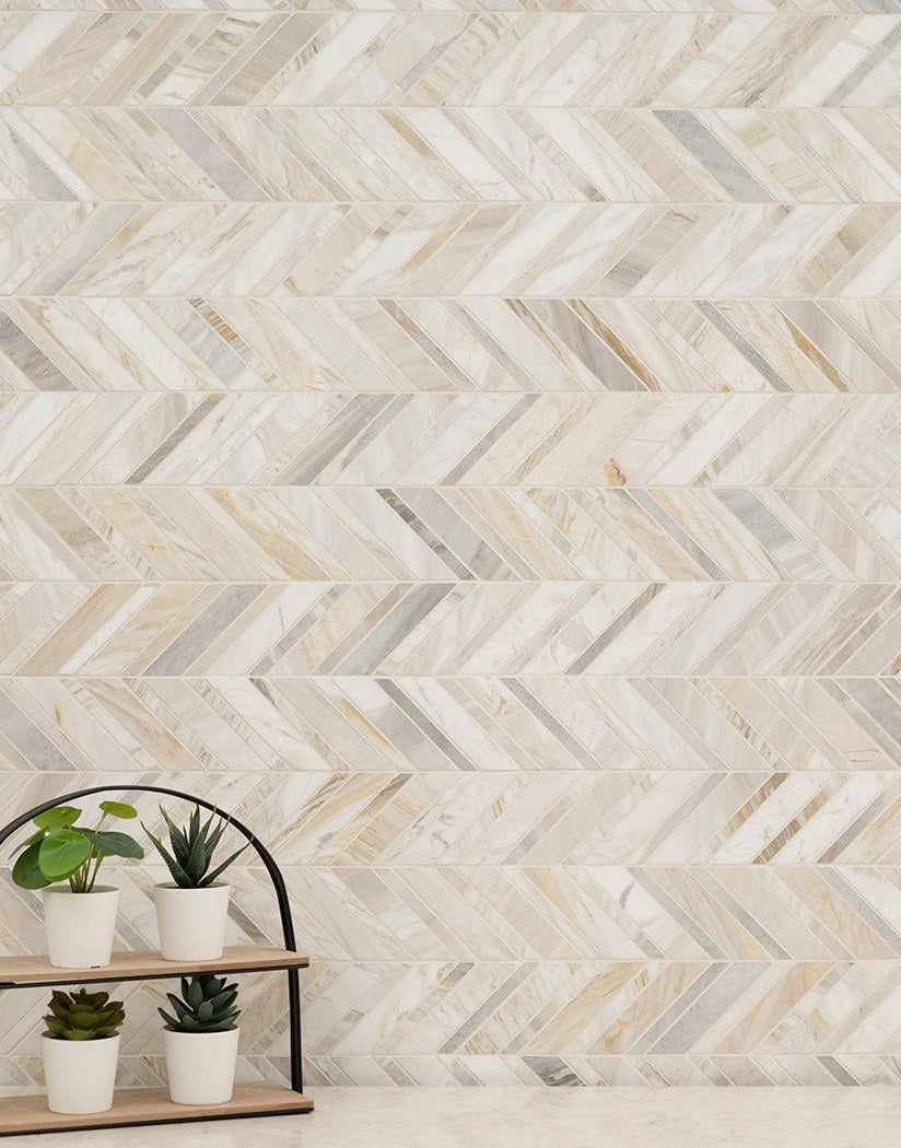 Chevron pattern tile