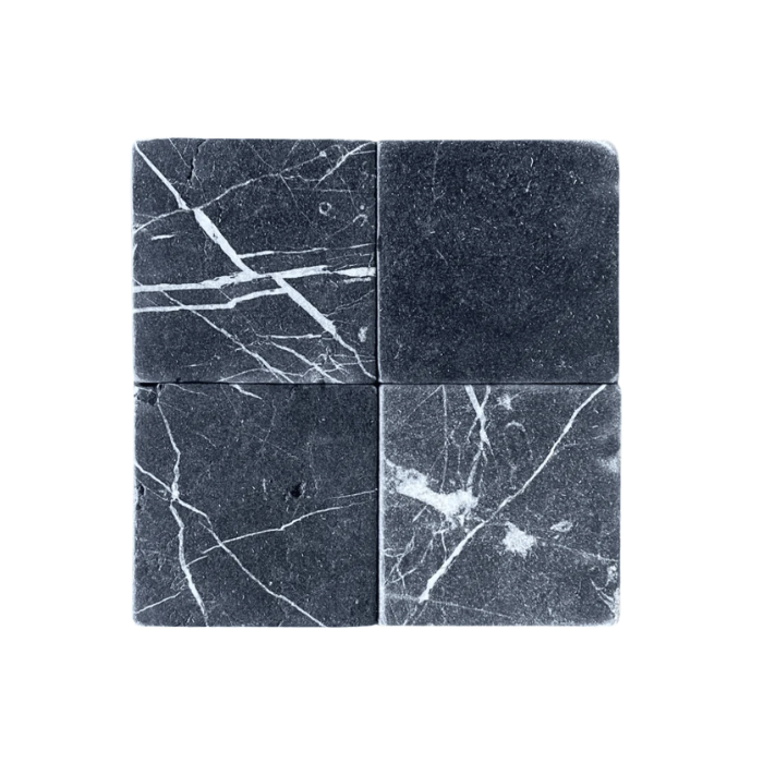 Nero Marquina Look Black Tumbled Marble.