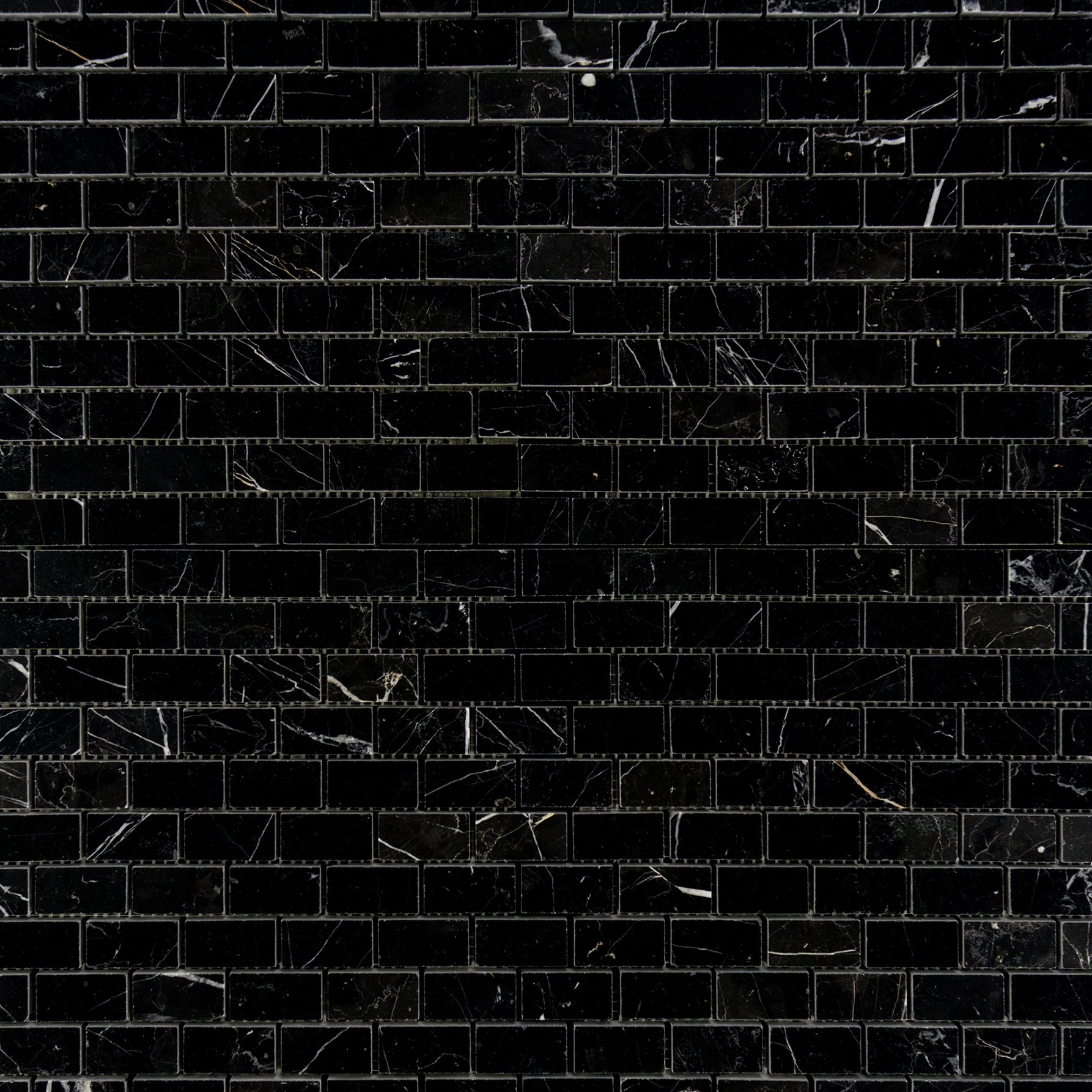 Nero Marquina Brick 1x2 Mosaic