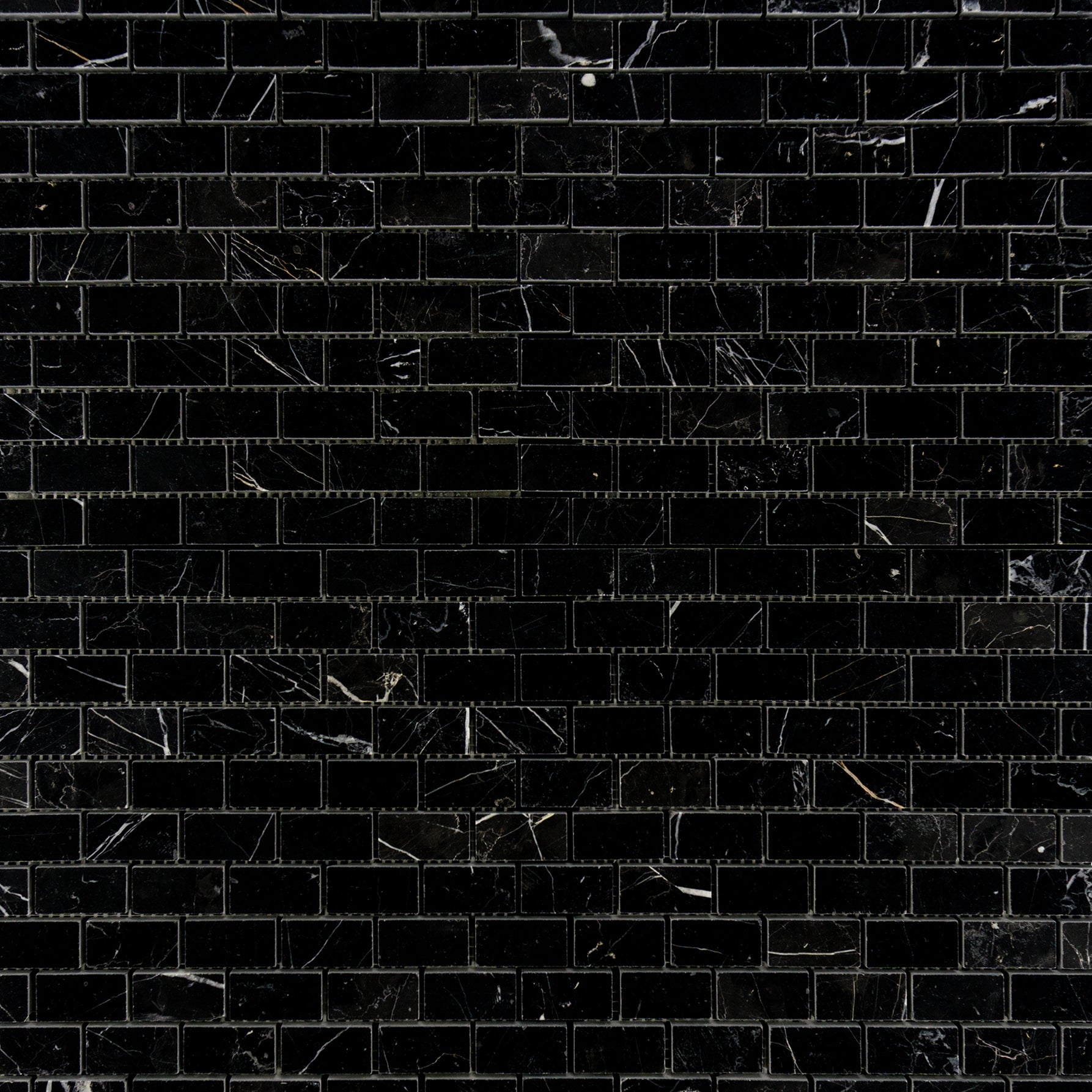 Nero Marquina Marble Brick 1"x2" Mosaic