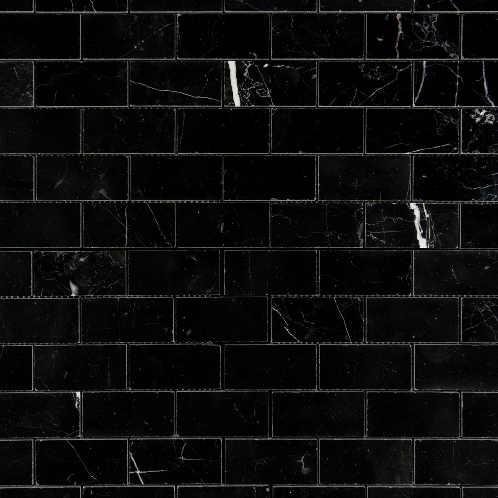 Nero Marquina Brick 2x4 Mosaic