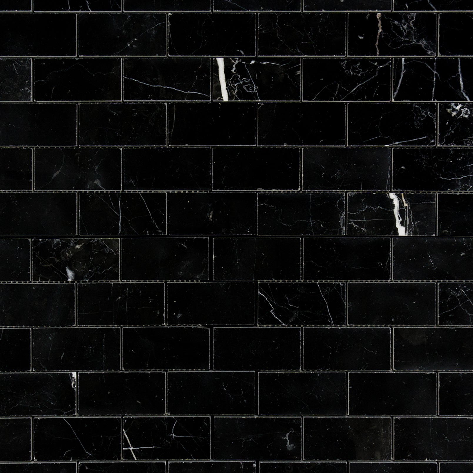 Nero Marquina Marble Brick 2"x4" Mosaic