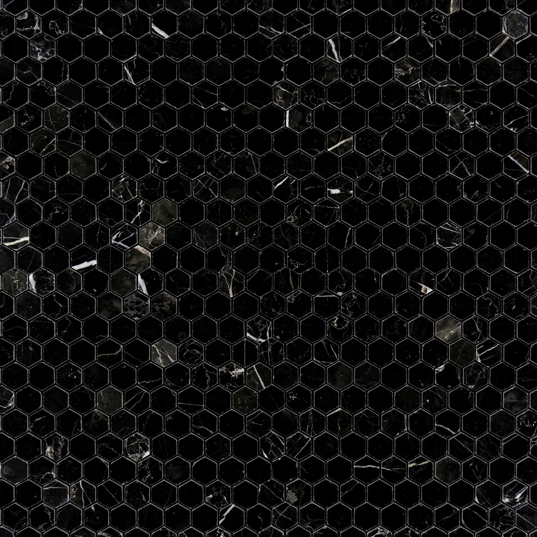 Nero Marquina Hexagon 1" Mosaic